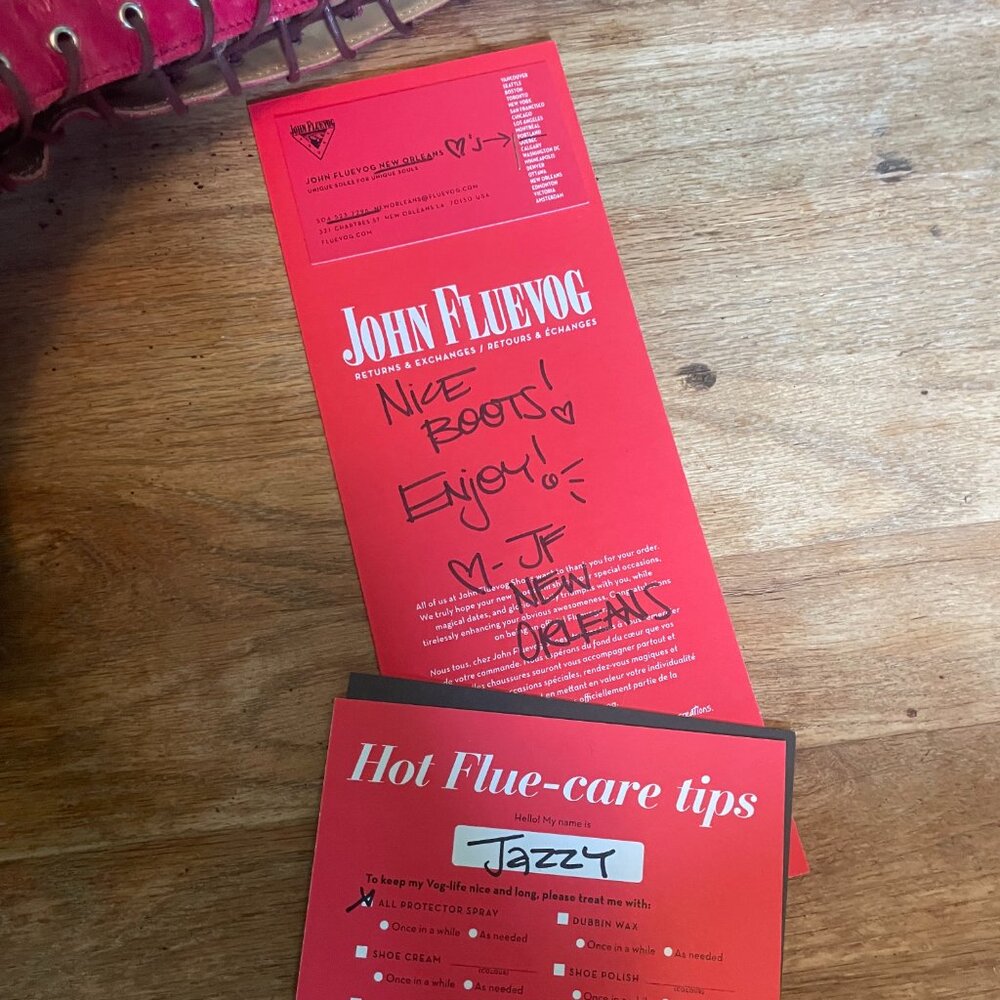 John Fluevog Jazzy Knee-High Pink Platform Lace-Up  Boots Sz 10 - Picture 8 of 8